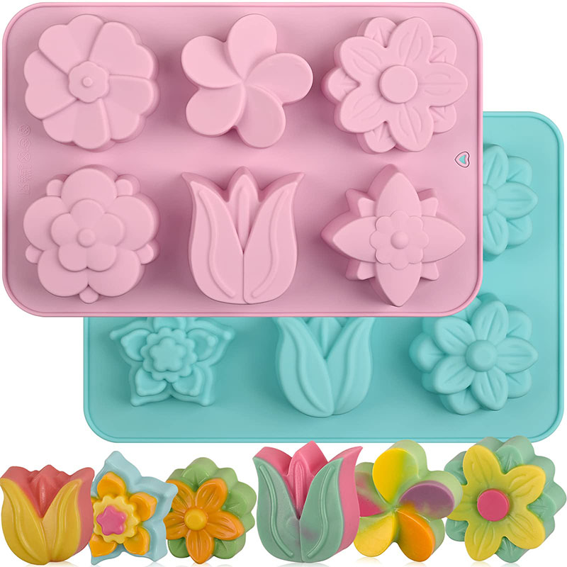 Soap Making Websites - Moules à fleurs en silicone 6